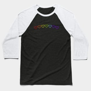 Proud rainbow hearts Baseball T-Shirt